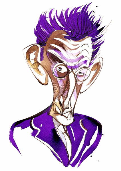 Sticker Samuel Beckett  colour caricature