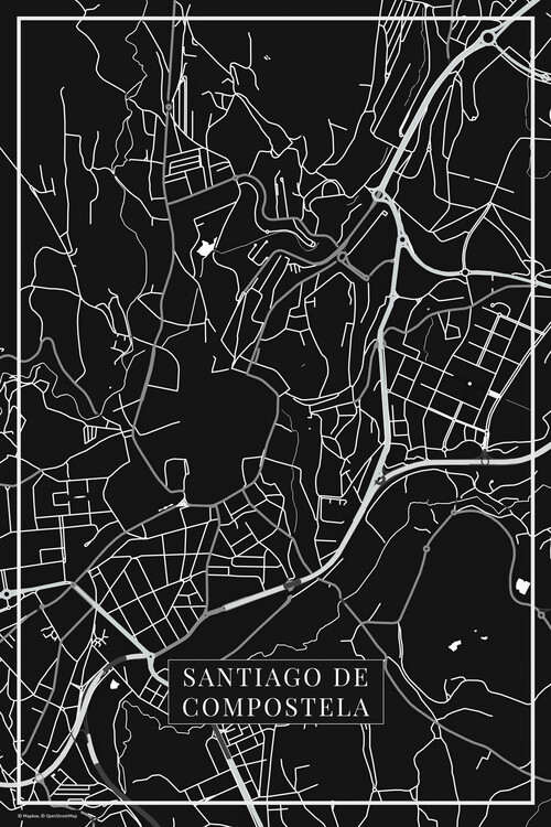 Stenska nalepka Santiago de Compostela black