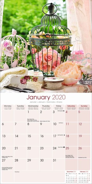 Shabby Chic Wall Calendars Large Selection