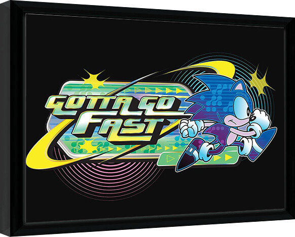 Poster emoldurado Sonic the Hedgehog - Khaos Gotta Go Fast