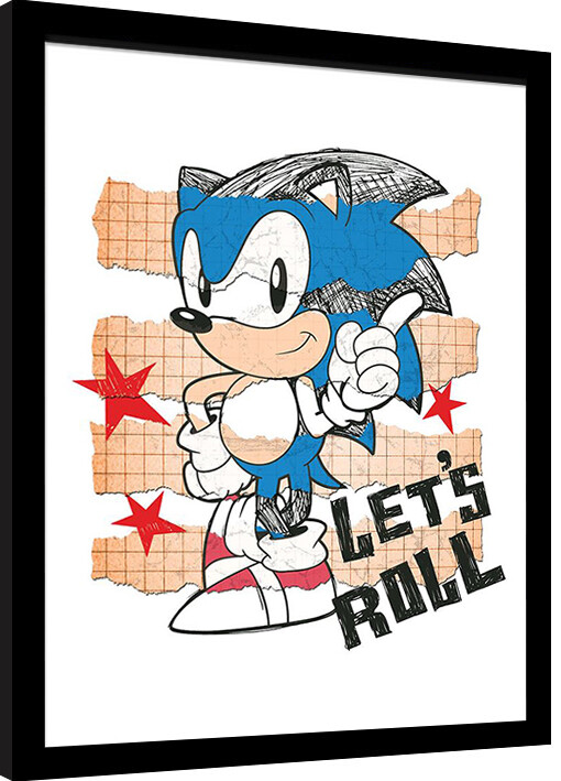 Poster emoldurado Sonic the Hedgehog - Let's Roll 2