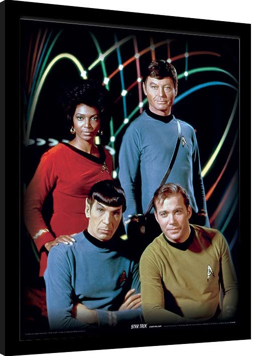 Framed poster Star Trek - Kirk, Spock, Uhura & Bones