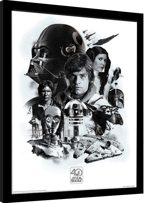 Framed poster Star Wars 40th Anniversary - Montage