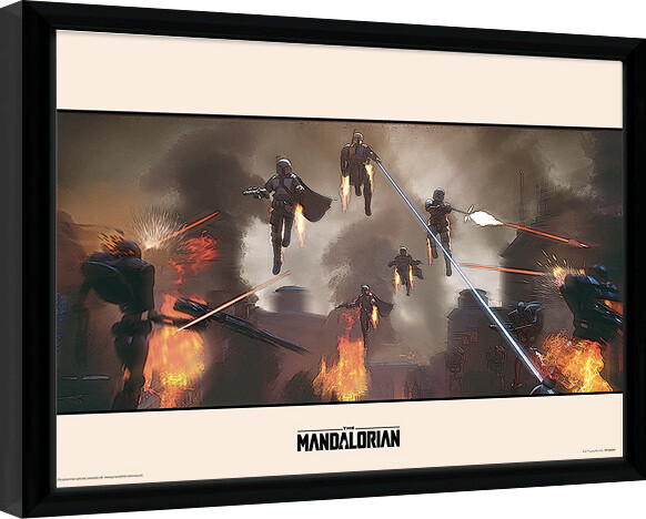 Framed poster Star Wars: The Mandalorian - Assemble
