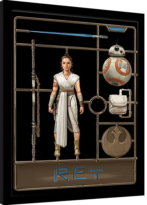 Framed poster Star Wars: The Rise of Skywalker - Rey Model