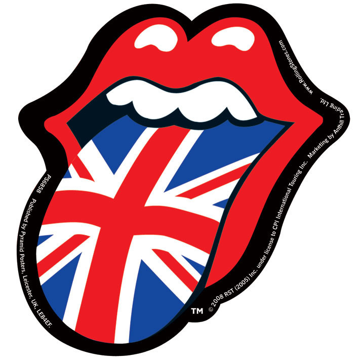 9cm x 8cm Rolling Stones Sticker plastifié Langue UNION-JACK Triumph 