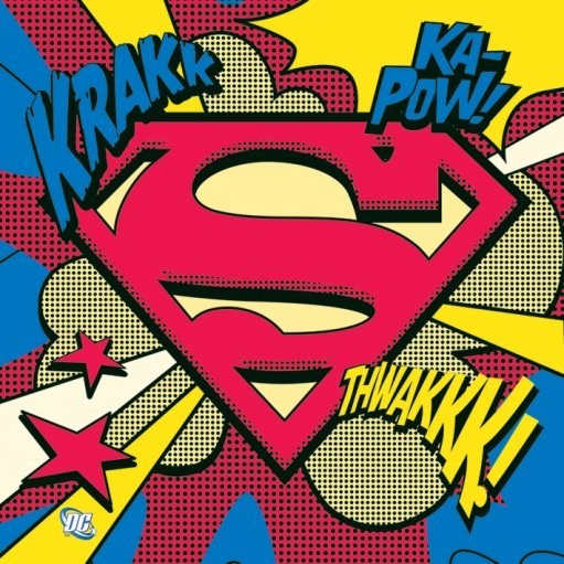 bilag Array af Målestok Stickers SUPERMAN - pop art logo | Tips for original gifts