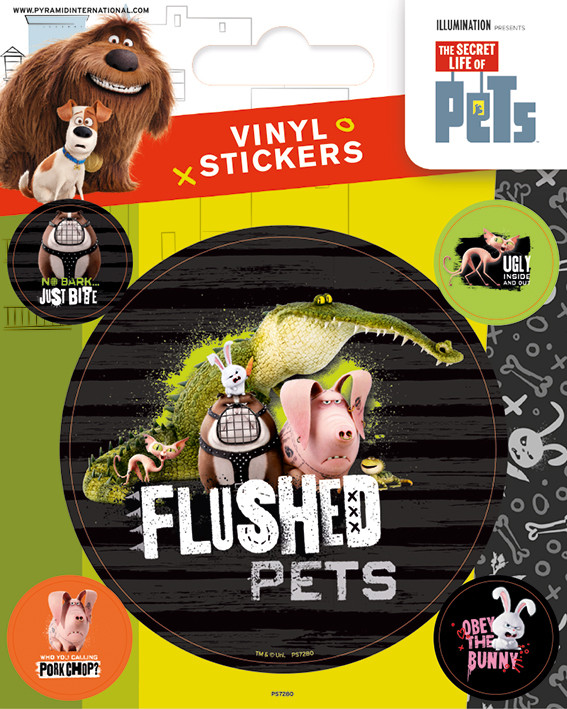 Stickers The Secret Life of Pets Flushed Pets Tips for original gifts