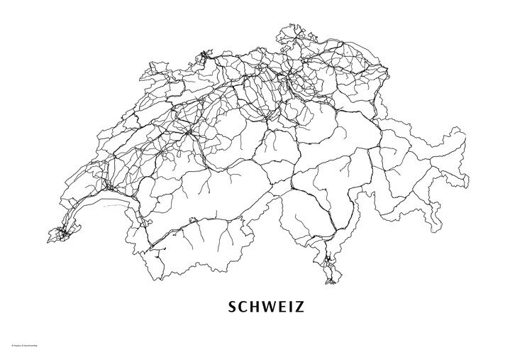 T-paita Switzerland black & white