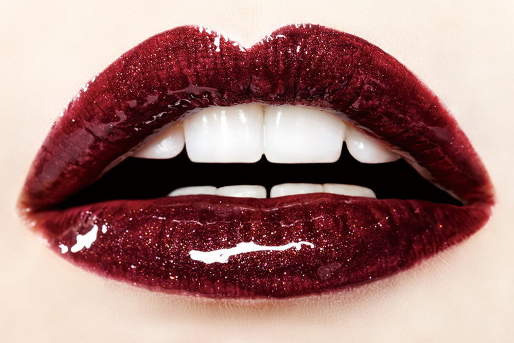 Tableau sur verre Dark Red Lips - Passion