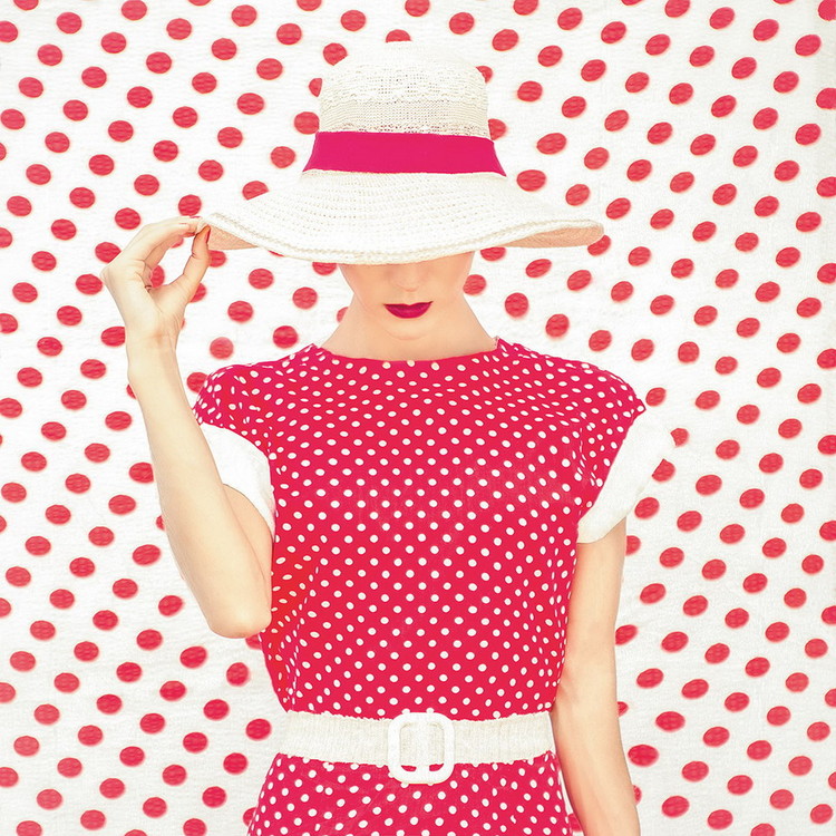 Tableau sur verre Retro Woman - Pink