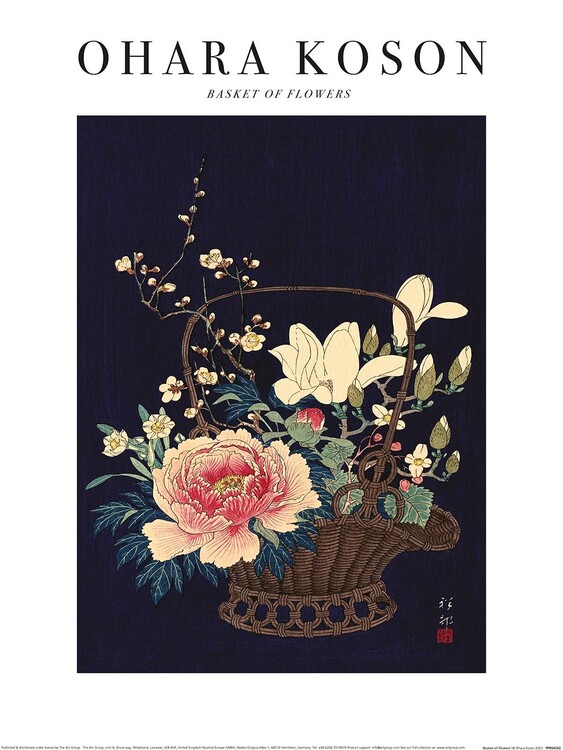 Ohara Koson - Basket of Flowers Taidejuliste