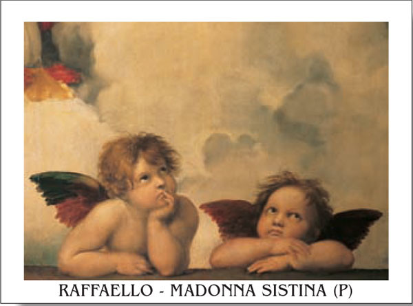 Raphael Sanzio - Sistine Madonna, detail - Cherubs, Angels 1512 Taidejuliste