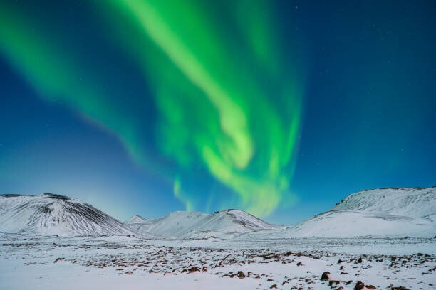 Quadro em tela Aurora Borealis. Northern Lights over the