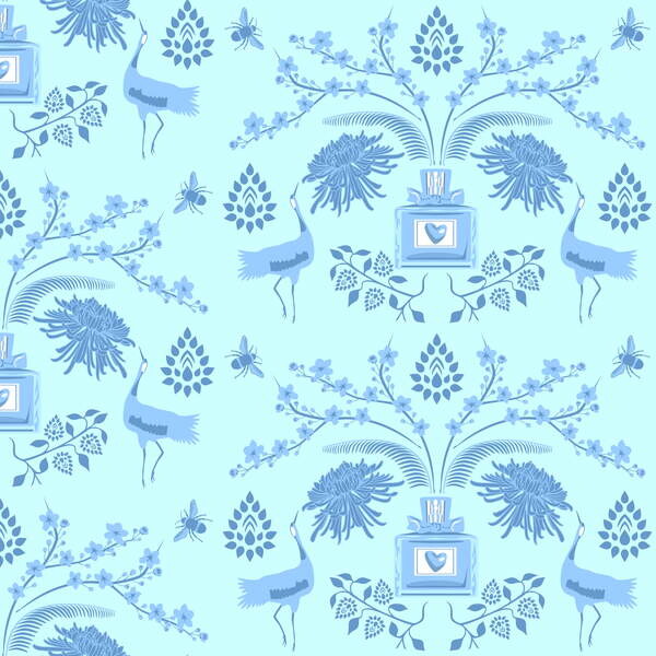 Quadro em tela Blue Floral Scent