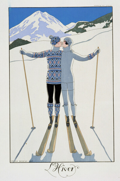 Quadro em tela Winter: Lovers in the Snow, 1925