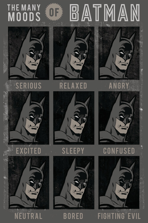 Autocolante The Many Moods of Batman