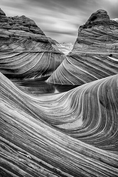 Αυτοκόλλητο The Wave in Black and White