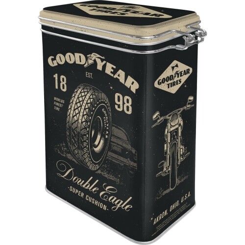 Tin can with clip Goodyear Motorcycle