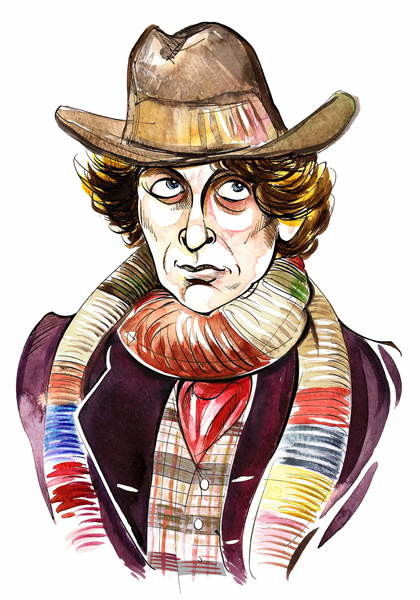 Camisola Tom Baker as Doctor Who in BBC television series of same name