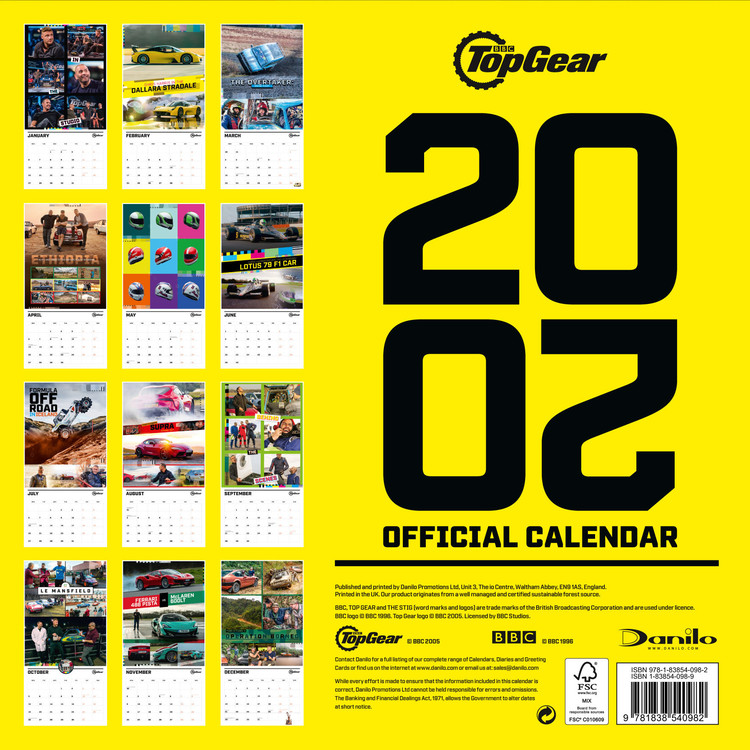 Top Gear Wall Calendars Large Selection