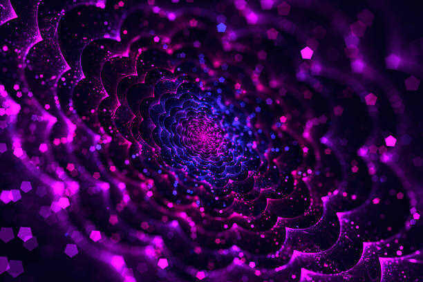Valokuvatapetti Abstract Violet glowing Star background with
