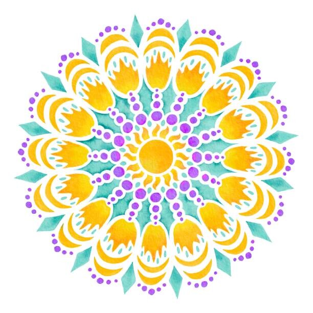 Valokuvatapetti Mandala with sun elements
