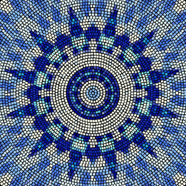 Valokuvatapetti Vector seamless mosaic art pattern. Art