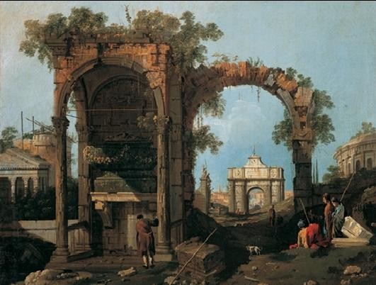 Capriccio with Classical Ruins and Buildings Art Print