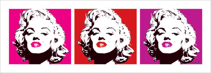 Marilyn Monroe - Red Triptych Art Print
