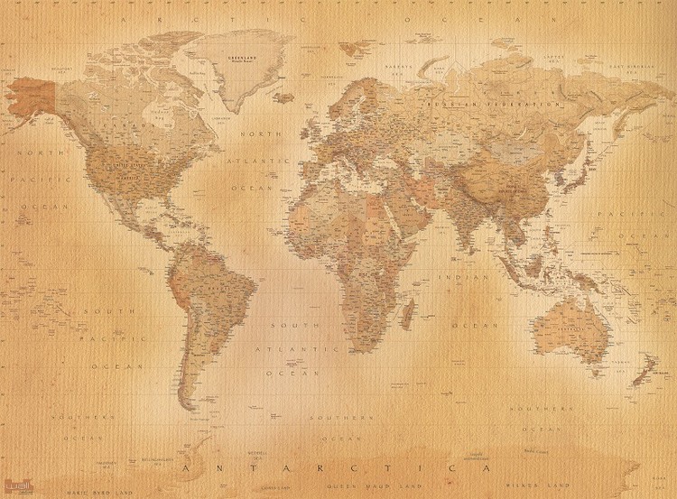 Carte du monde Poster Mural