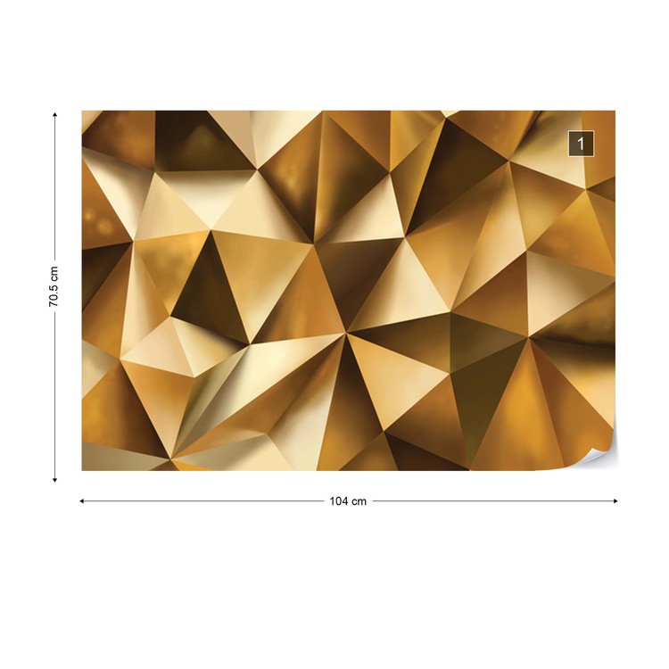 3d Gold Polygon Texture Wall Paper Mural Buy At Europosters