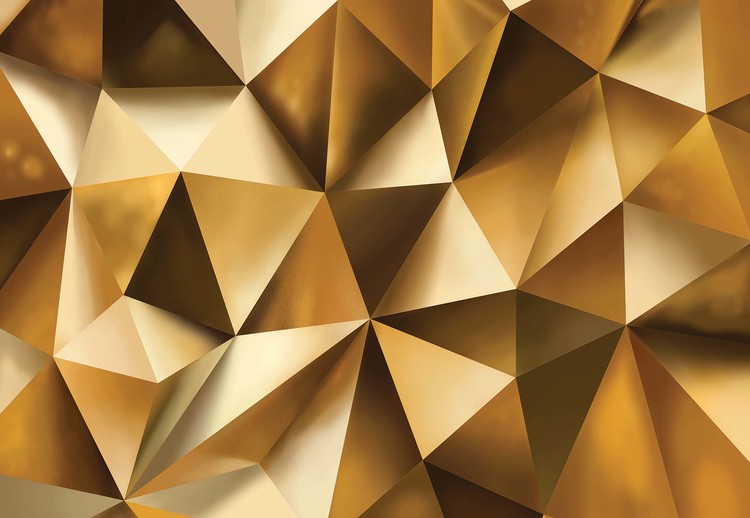 3D Gold Polygon Texture Wall Paper Mural Buy at EuroPosters