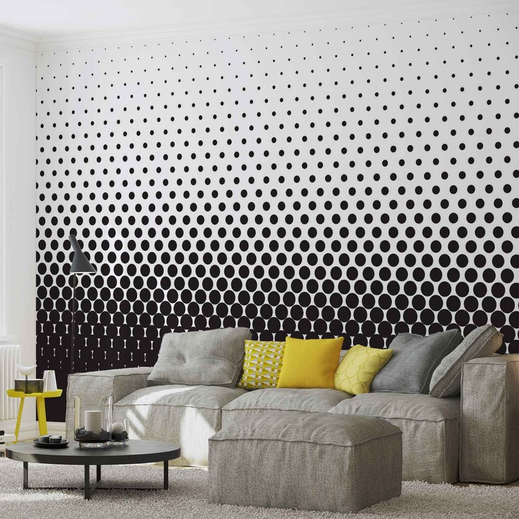 Abstract Black Black Dots Wall Paper Mural Buy at EuroPosters