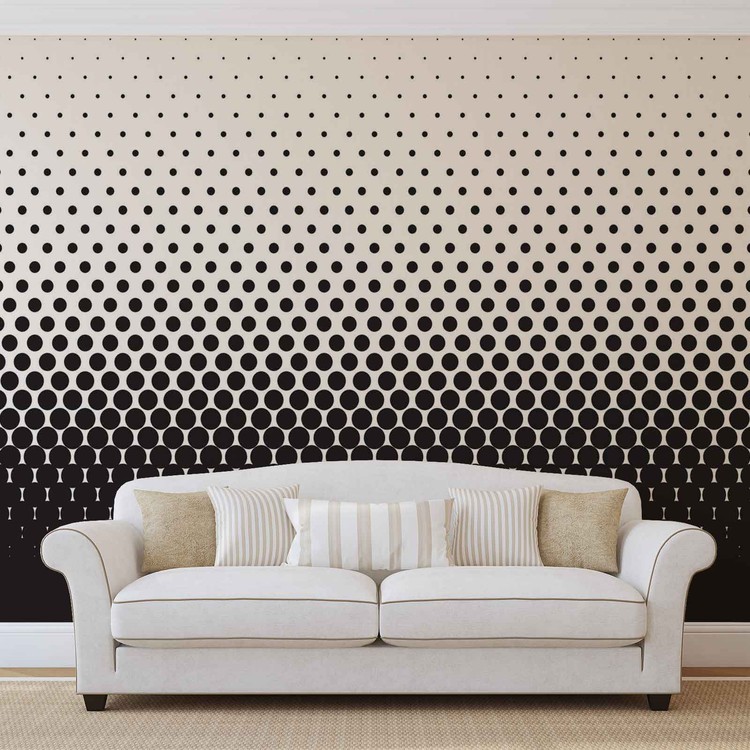 Abstract Black Black Dots Wall Paper Mural Buy at EuroPosters