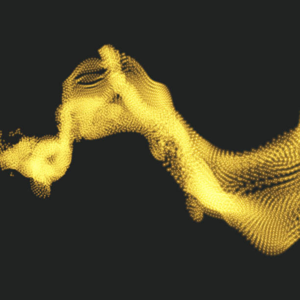 Ταπετσαρία Array with Dynamic Particles. Wavy Background.