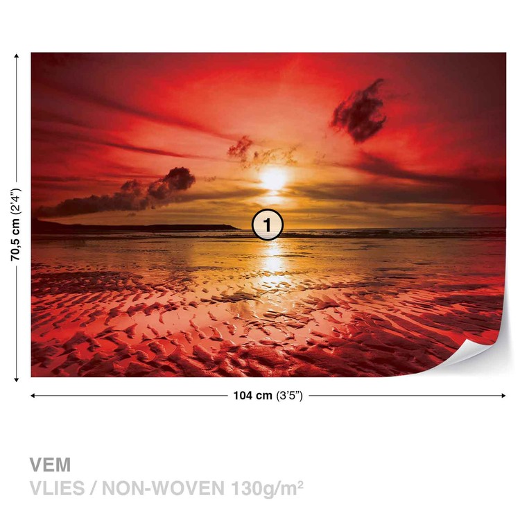 Beach Sunset Wall Paper Mural | Buy at EuroPosters