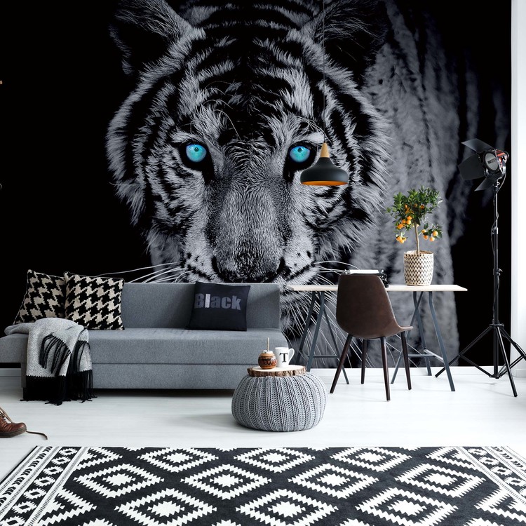 3D Close-up Male Tiger Eye Wallpaper Mural Peel and Stick - Etsy Denmark