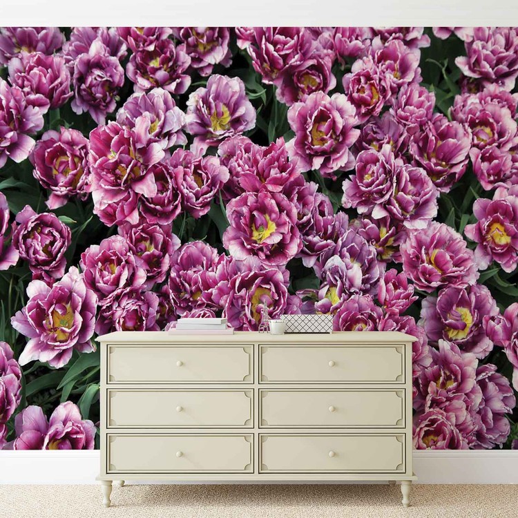Blossomed Flowers Purple Wall Paper Mural Buy at UKposters