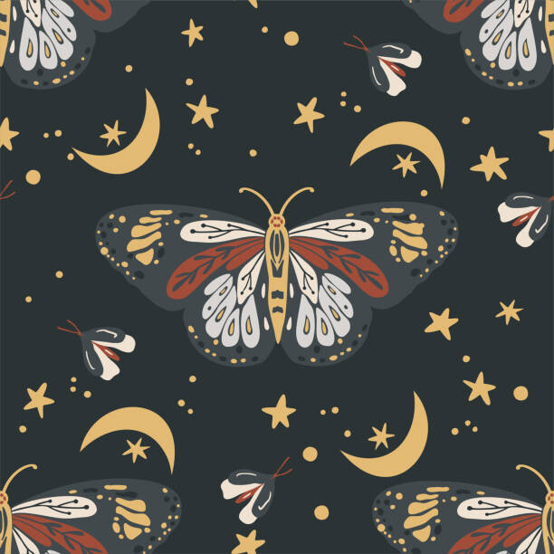Ταπετσαρία Boho Butterfly Seamless Repeat