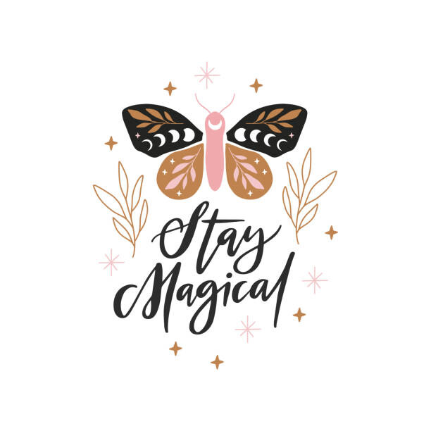 Ταπετσαρία Celestial butterfly vector illustration.