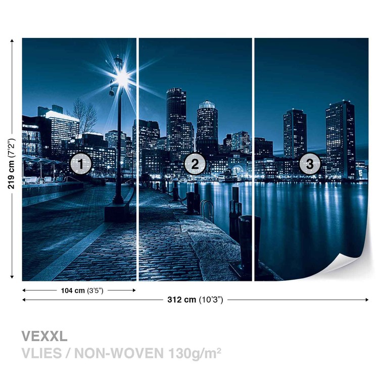 City Boston Skyline Wall Paper Mural Buy At Europosters