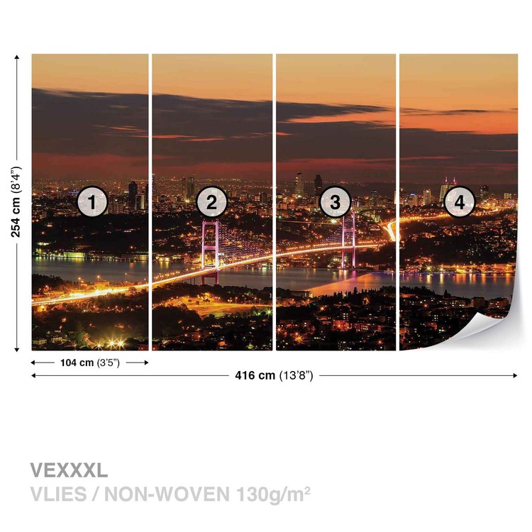 Istanbul City Bridge Wall Mural Photo Wallpaper GIANT WALL DECOR Paper Poster