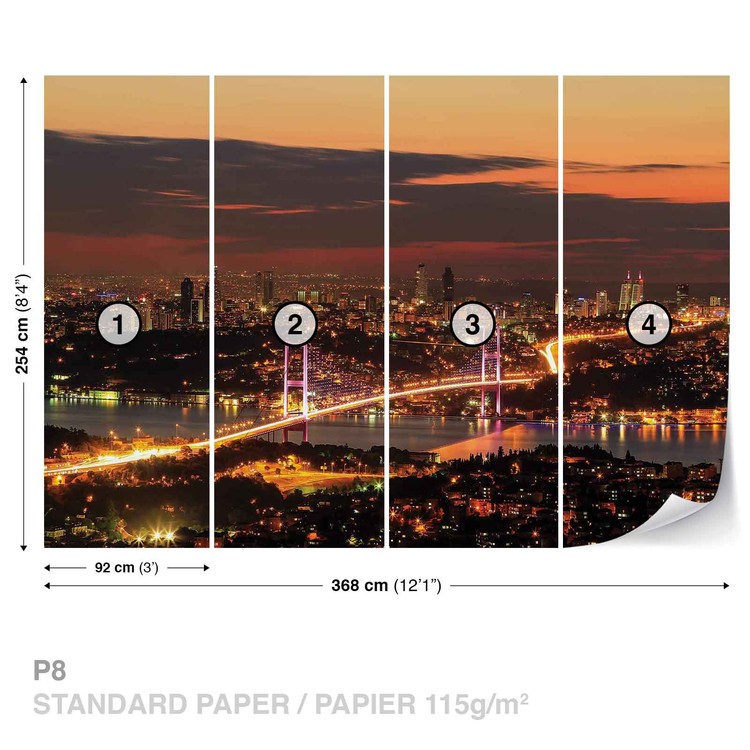 City Skyline Istanbul Bosphorus Wall Paper Mural | Buy at EuroPosters