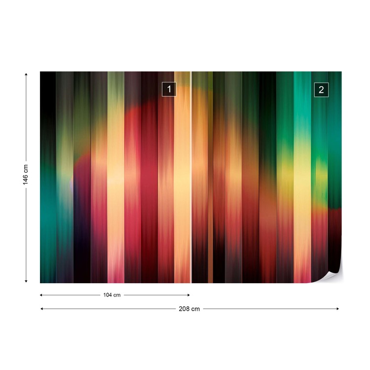 Colourful Light Streaks Modern Design Wall Paper Mural | Buy at EuroPosters