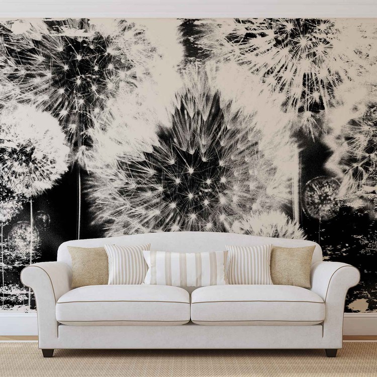 Dandelion Black White Wall Paper Mural Buy At Europosters