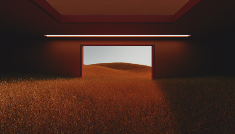 Wallpaper Mural Dark room in the middle of red cereal field series  3