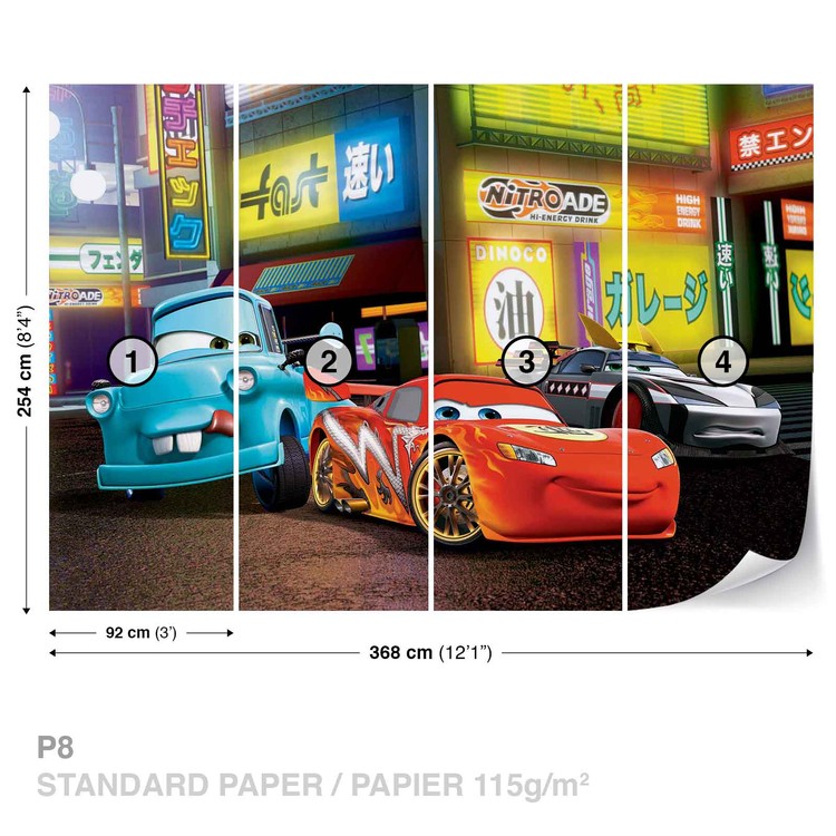 Disney Cars Lightning McQueen Wall Paper Mural
