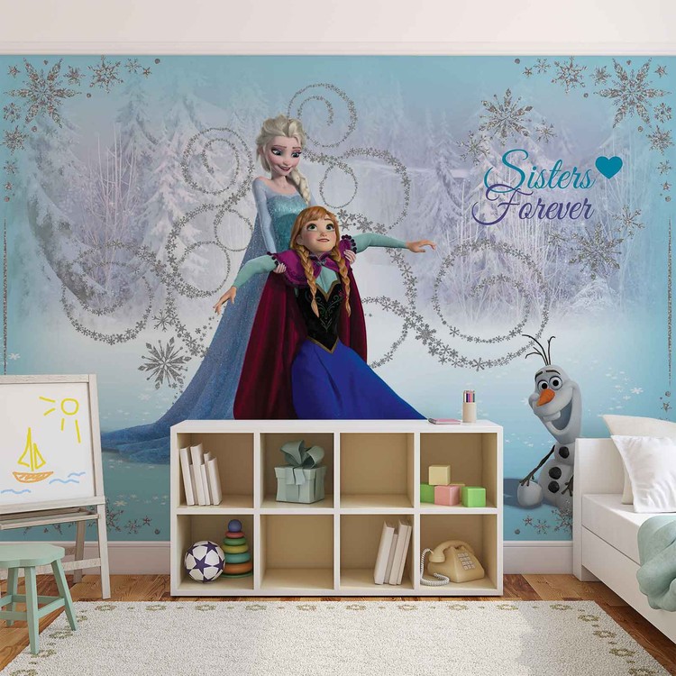 Photo Wallpaper Woven Self-Adhesive Wall Mural Art Disney Frozen Elsa Olaf M59 