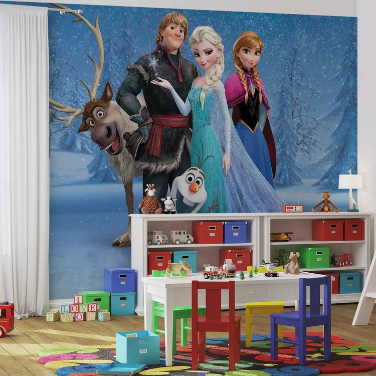 Disney Frozen Elsa Anna Olaf Sven Wallpaper Mural